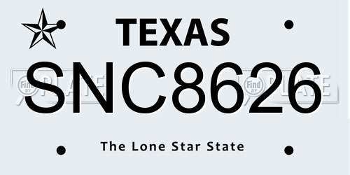 SNC8626 Texas License Plate