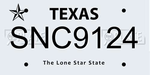 SNC9124 Texas License Plate