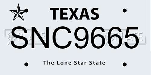 SNC9665 Texas License Plate