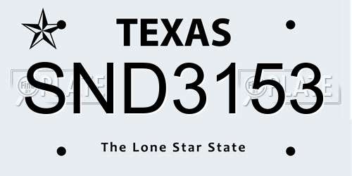 SND3153 Texas License Plate