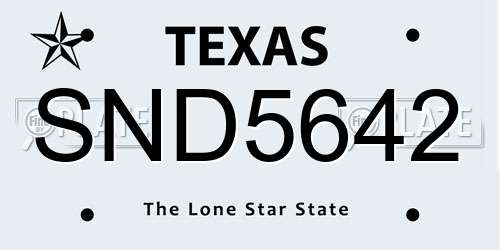 SND5642 Texas License Plate