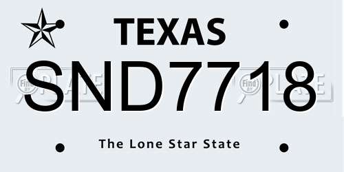 SND7718 Texas License Plate