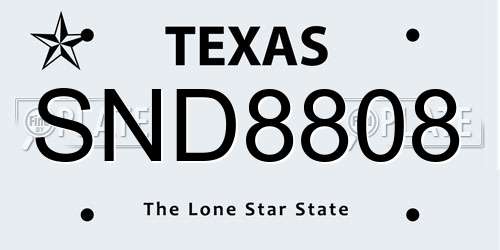 SND8808 Texas License Plate