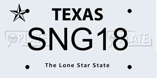 SNG18 Texas License Plate
