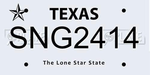SNG2414 Texas License Plate