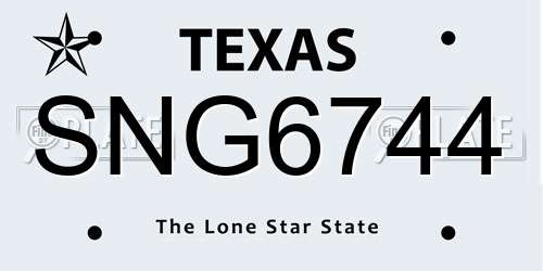 SNG6744 Texas License Plate