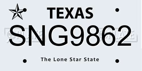 SNG9862 Texas License Plate