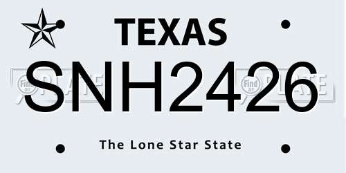 SNH2426 Texas License Plate