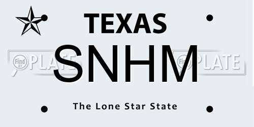 SNHM Texas License Plate
