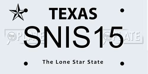SNIS15 Texas License Plate
