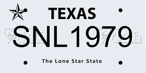 SNL1979 Texas License Plate