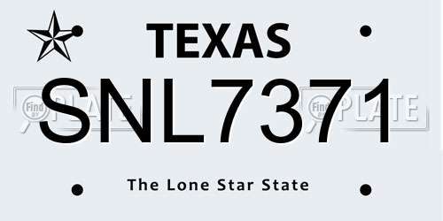 SNL7371 Texas License Plate