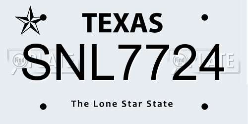 SNL7724 Texas License Plate