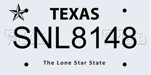 SNL8148 Texas License Plate