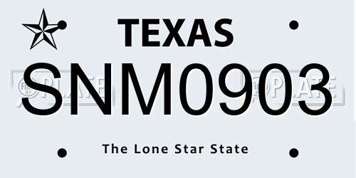 SNM0903 Texas License Plate