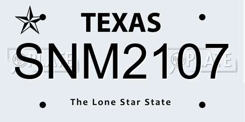 SNM2107 Texas License Plate