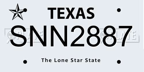 SNN2887 Texas License Plate