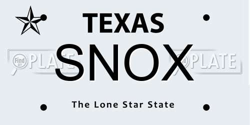 SNOX Texas License Plate