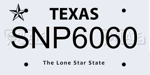 SNP6060 Texas License Plate