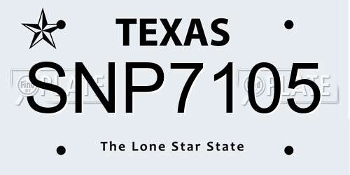 SNP7105 Texas License Plate