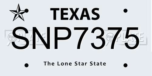 SNP7375 Texas License Plate