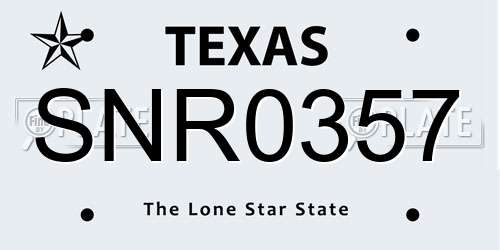 SNR0357 Texas License Plate