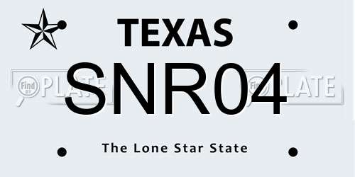 SNR04 Texas License Plate