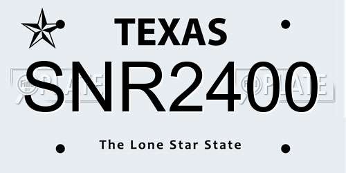 SNR2400 Texas License Plate
