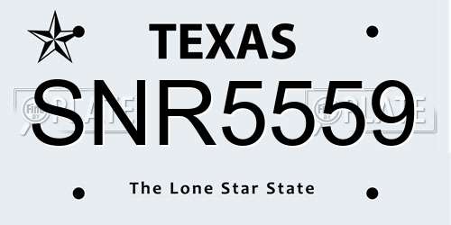 SNR5559 Texas License Plate