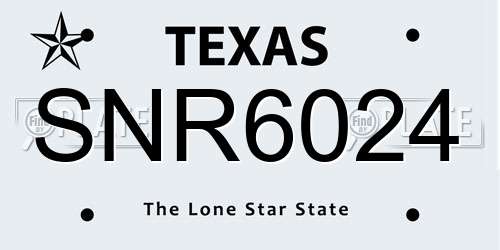 SNR6024 Texas License Plate