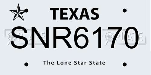 SNR6170 Texas License Plate