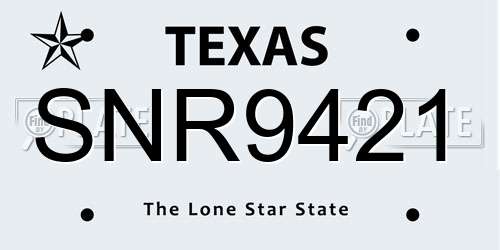 SNR9421 Texas License Plate