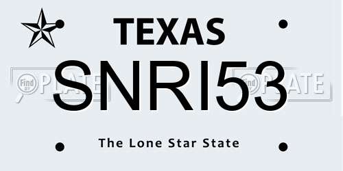SNRI53 Texas License Plate