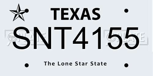 SNT4155 Texas License Plate