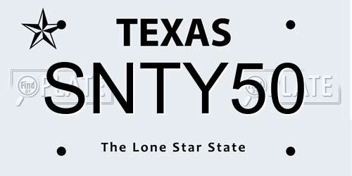 SNTY50 Texas License Plate