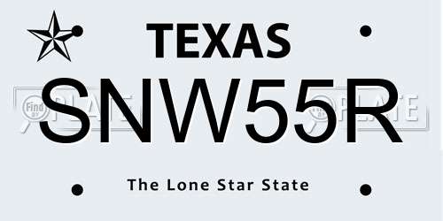 SNW55R Texas License Plate