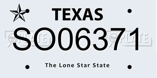 SO06371 Texas License Plate