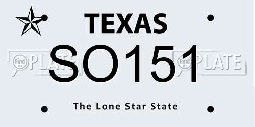 SO151 Texas License Plate