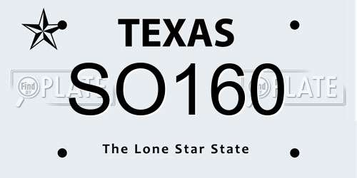 SO160 Texas License Plate