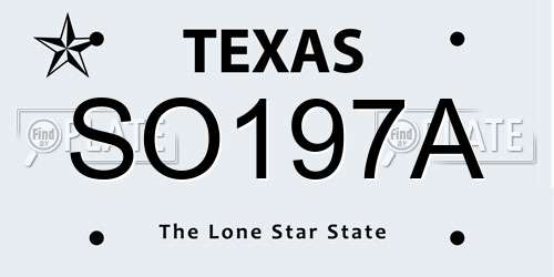 SO197A Texas License Plate