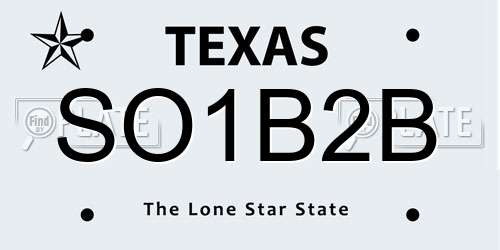 SO1B2B Texas License Plate