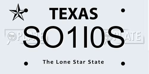 SO1I0S Texas License Plate