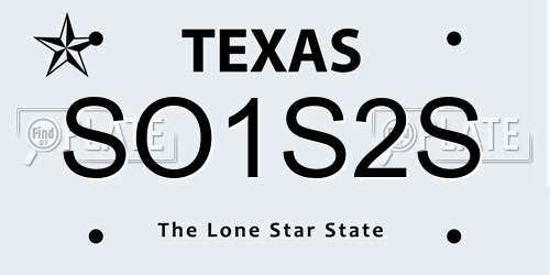 SO1S2S Texas License Plate
