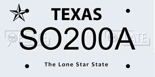 SO200A Texas License Plate