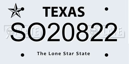 SO20822 Texas License Plate
