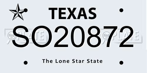 SO20872 Texas License Plate