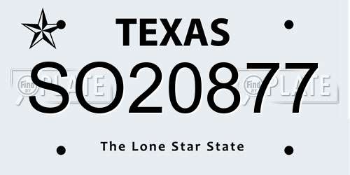 SO20877 Texas License Plate