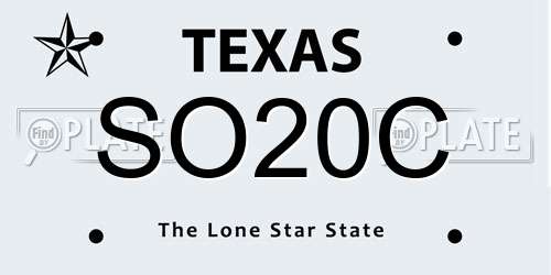 SO20C Texas License Plate