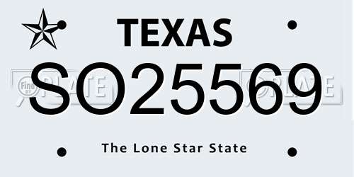 SO25569 Texas License Plate