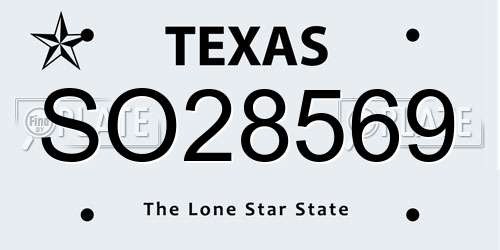 SO28569 Texas License Plate